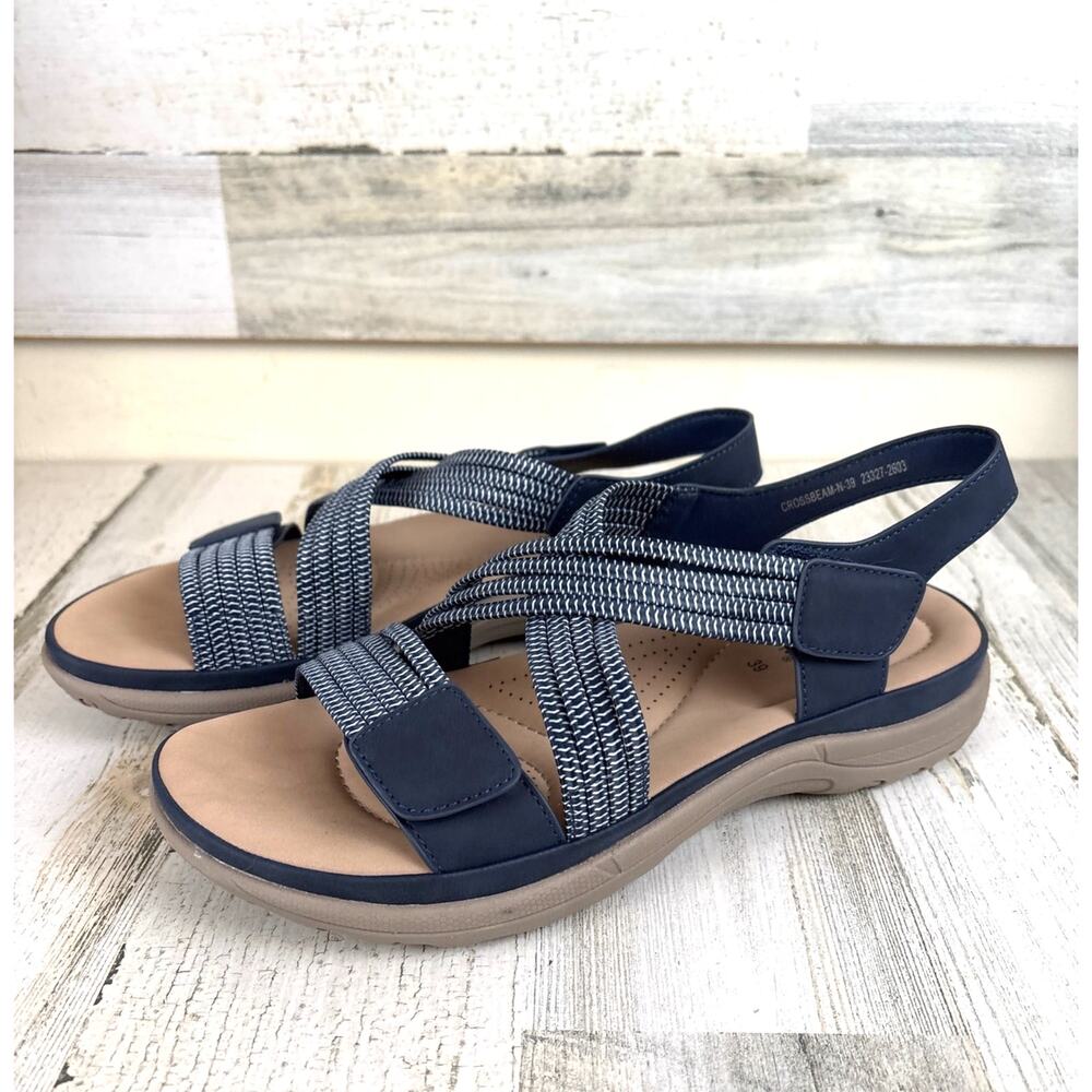 Flexus by Spring Step Womens 8.5 Blue Crossbeam Sport Sandals NEW